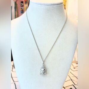 Silver Buddha Head Pendant Necklace – Spiritual Boho Charm – 18” Chain